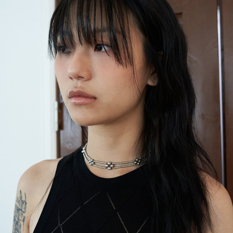 Dazzling Club Metalic Beads Weaving Choker