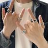 5 Pieces Punk Poker Billiards Rings for Women Funny Goth Hip Hop Retro Fashion Male Couple Birthday Festival Jewelry