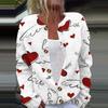 Women's Fashion Printed Valentine's Day Long Sleeved Knitted Cardigan Button Down Jacket