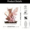 Pink Fairy Angel Holding  Moon 2D 8in Dreamy Acrylic Home Desktop Decor Artistic Design Color Printing Delicacy Girl Party Gift