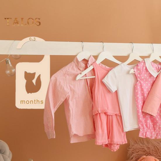 7/8 Pcs Baby Wardrobe Dividers Closet Wooden Baby Garment Size Markers Newborn To Toddler Baby Clothes Size Dividers for Daily Baby Clothes