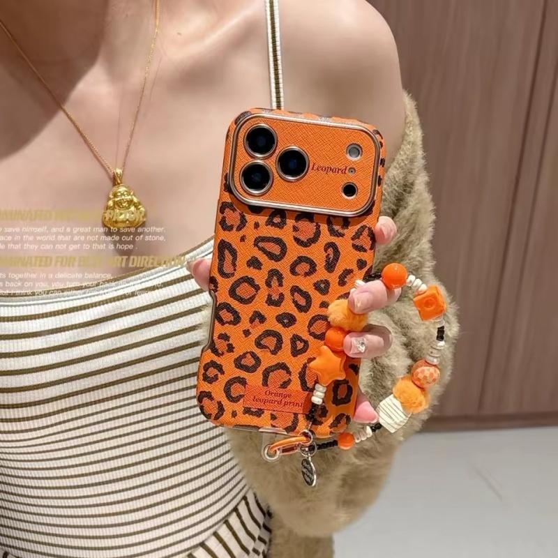 Stylový oranžový leopardí potisk Pouzdro na telefon Kompatibilní s iPhone 17 17 Pro 17 Pro Max 16 15 14 a Pro Max Měkká pouzdra