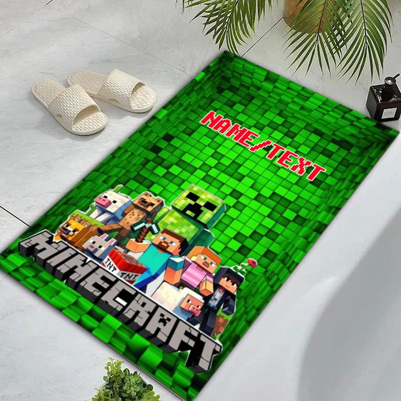 Custom name/text Minecraft Zombie Carpets Suitable Room Office Bedroom Door Mats Birthday Gifts Holiday Gifts Carpet Home Suitable Home Decor