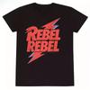 Bowie Un T-Shirt Unisex Rundhals-T-Shirt mit REBEL-Grafik Weicher bequemer Stoff Klassisches Design für Freizeitkleidung Sammlerstück -...
