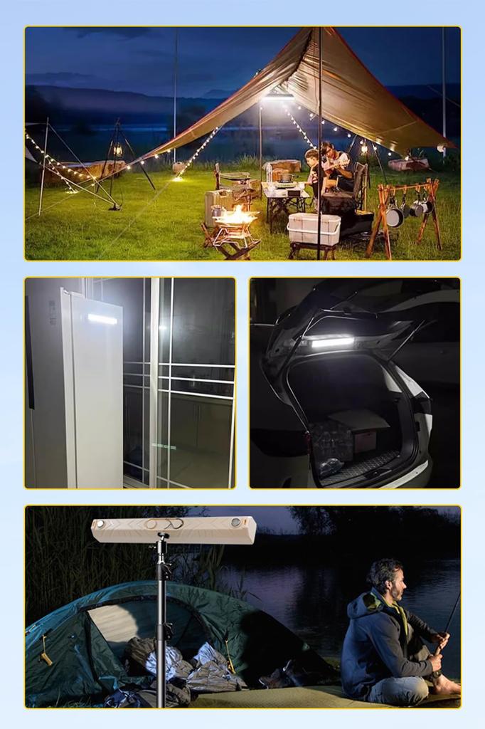 SGEBD Rechargeable LED Magnetic Light with 2500mAh 5 Lighting Warm White Emergency Fishing Disaster Prevention Security Power Disaster Parking Lot