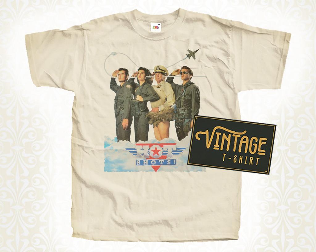Hot Shots V3 T-Shirt Vintage Natural color Men's T-Shirt DTG Digital Print SIZES S M L XL 2XL 3XL 4XL 5XL