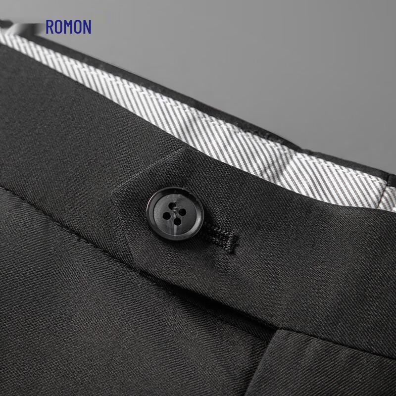 Luomeng Men's Anti-wrinkle Non-iron Straight-Leg Suit Trousers