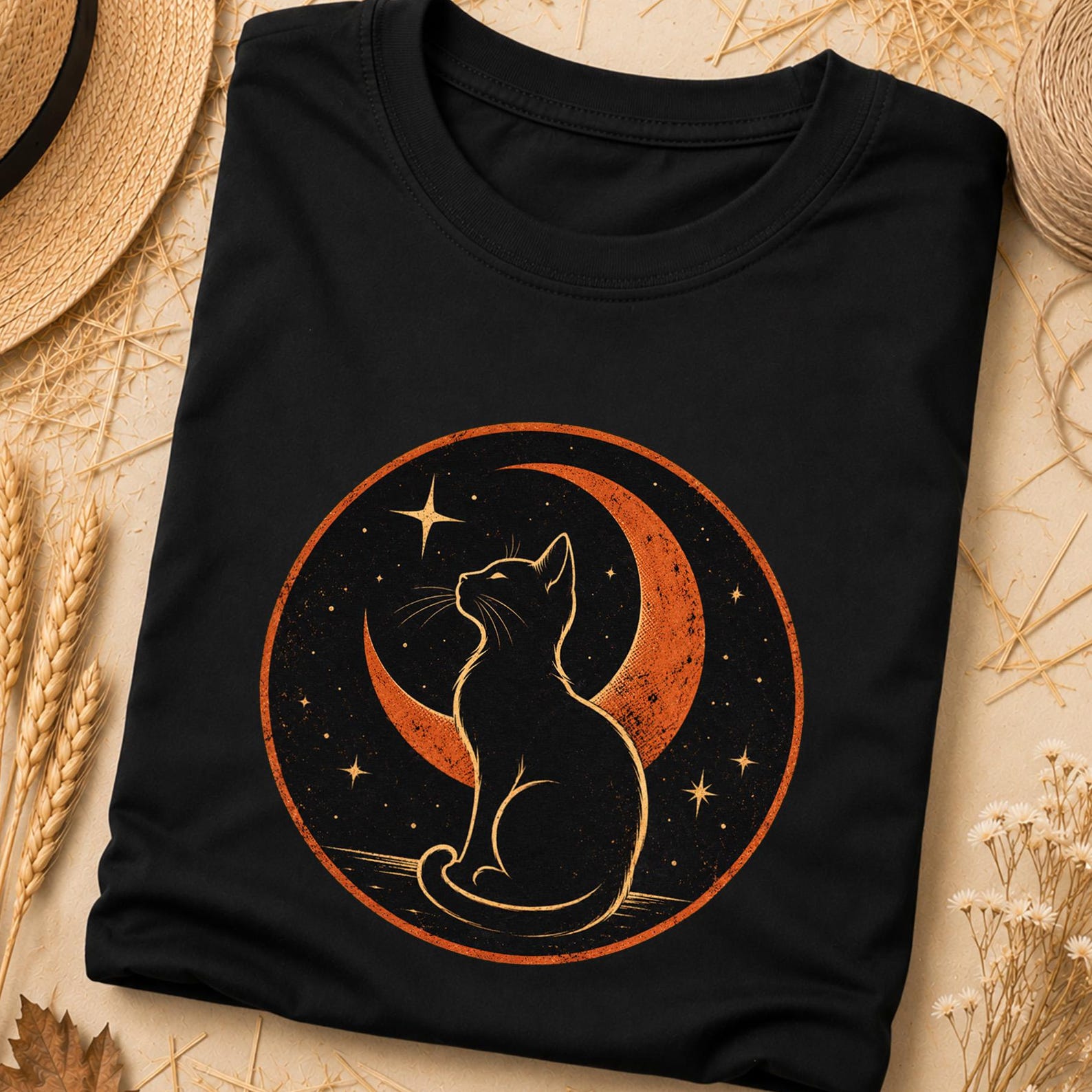 Japanese Space Cat T Shirt, Minimalist Space Cat Graphic Tee, Japanese Vintage Graphic Tee, Sci-Fi Japanese Art Shirt, Space Cat Kanji Shirt L