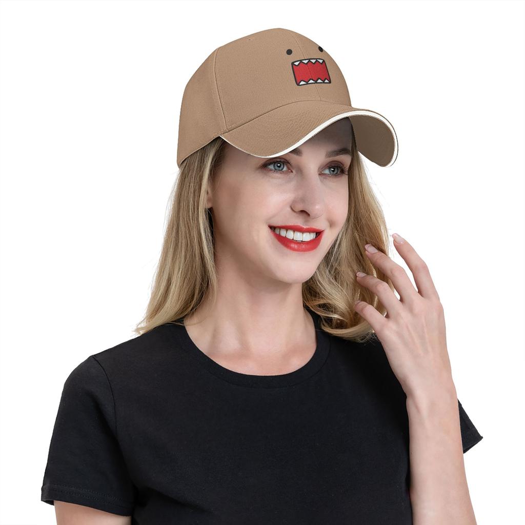 Domo Kun Doll Face Sandwich Baseball Cap Casual Polyester Cute Funny Snapback Cap For Men Women Outdoor Unstructured Soft Hats