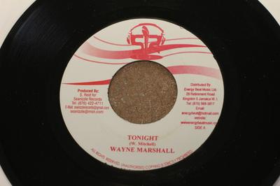 7inch Record WAYNE MARSHALL - Tonight NONE Seanizzle Recor Jamaica Reggae, Ska & Dub Used