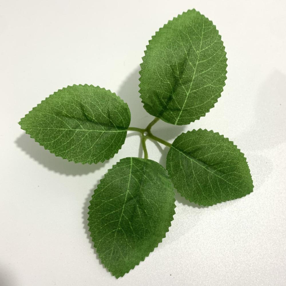 50pcs DIY Silk Artificial Rose Leaves Rose Accessory Greenery Stem Silk Rose Leaves Flowers Wreaths Leaves Wedding