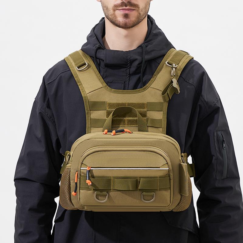 Multifunctional Outdoor Sports Chest Bag Large Capacity New Tactical Chest Bag Camouflage Sports Men's Vest Backpack
