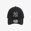 New Era New York Yankees Basic Outline Unstructured Cap Black 15216773