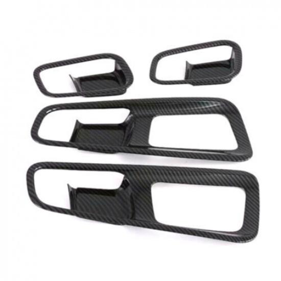 Carbon Fiber ABS Inner Door Handle Bowl Cover Trim For Hyundai Venue 2020-2023