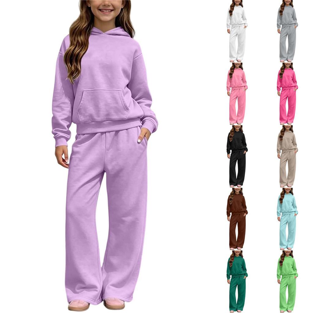 Youth Hoodie and Sweatpants Set for Boys Girls - Cozy Two-Piece Track Suit for Casual Wear