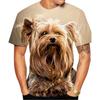 Rundhalsad kortärmad T-shirt Nyaste mode Söt hund Yorkshire Terrier 3D-tryckt T-shirt Djur Rolig Casual