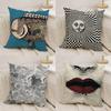 EnglandAbstract Art Figure Cushion Cover Silky Short Plush Double-Sided Printed Pillow Case for Sofa All Seasons Home Decor Gift