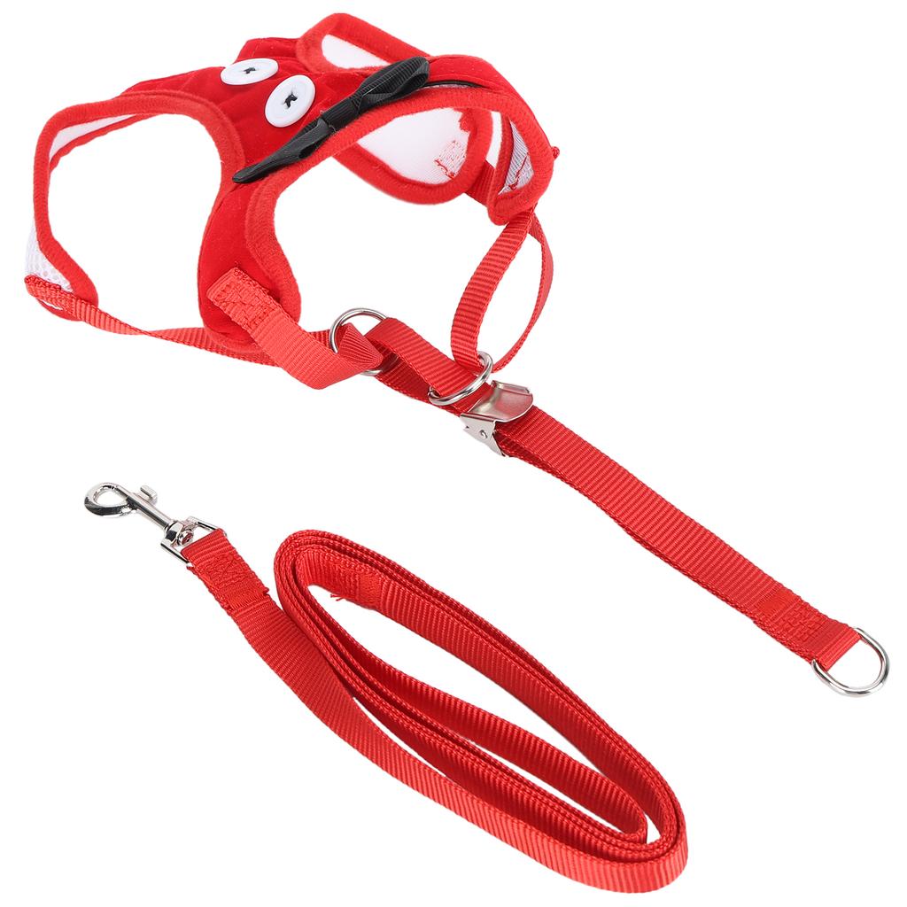 Cat Vest Type Harness with Adjustable Leash Pet EscapeProof Vest Strap for Walking(Red L)
