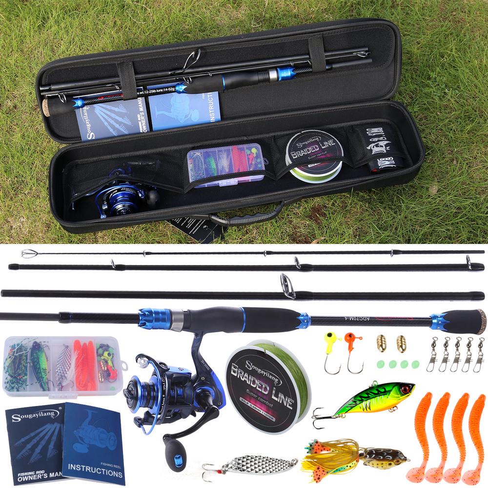 Spinnfiskesett 99% karbon Hard fiskestang Høyhastighets fiskehjul Bærbart komplett sett