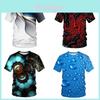Faszinierendes 3D-gedrucktes Herren-T-Shirt mit einzigartigem Regentropfen-Design O-Ausschnitt Sommer-Tops