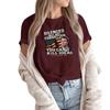 Women's Fashion Casual Printed Short Sleeve Round Neck Pullover Tops