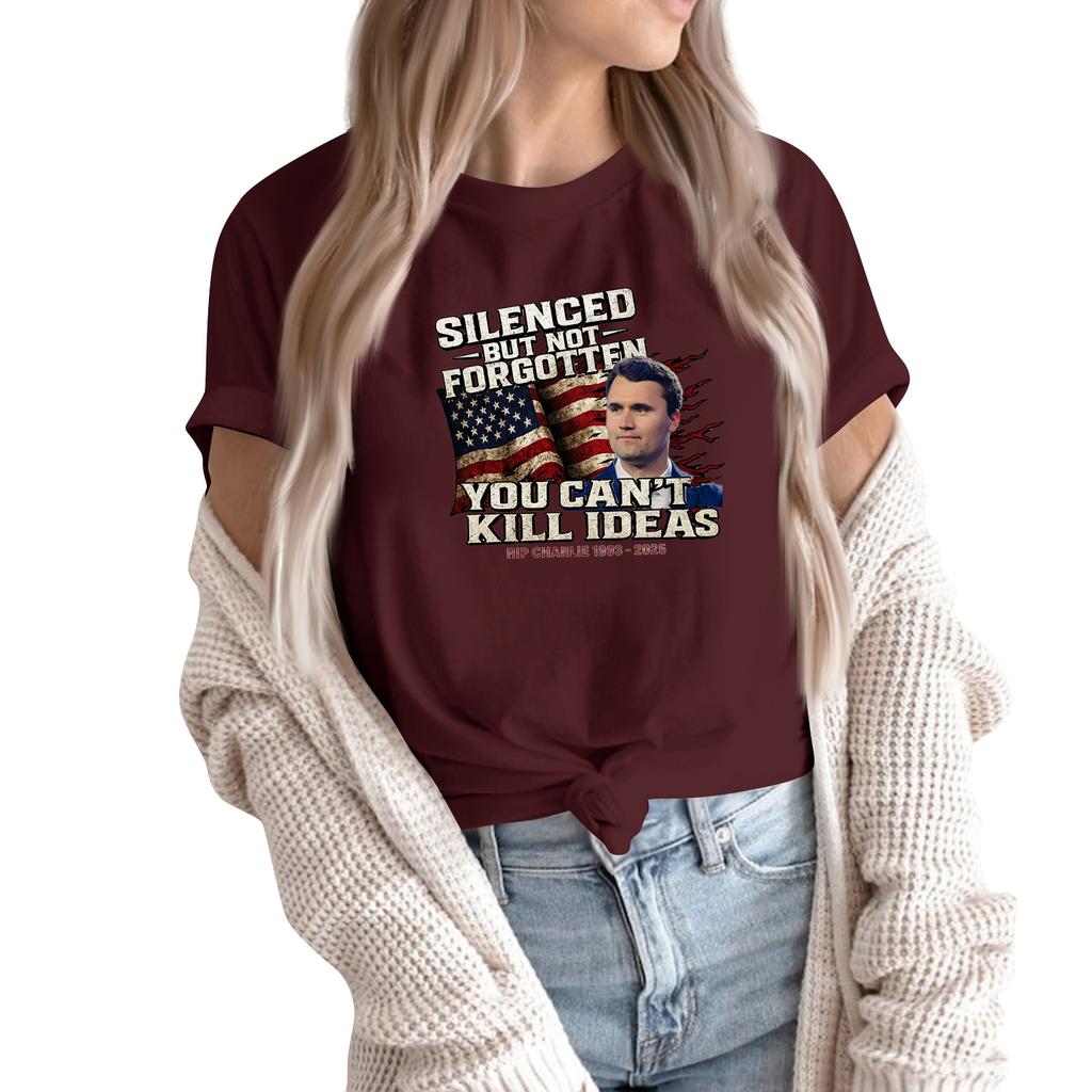 Women's Fashion Casual Printed Short Sleeve Round Neck Pullover Tops