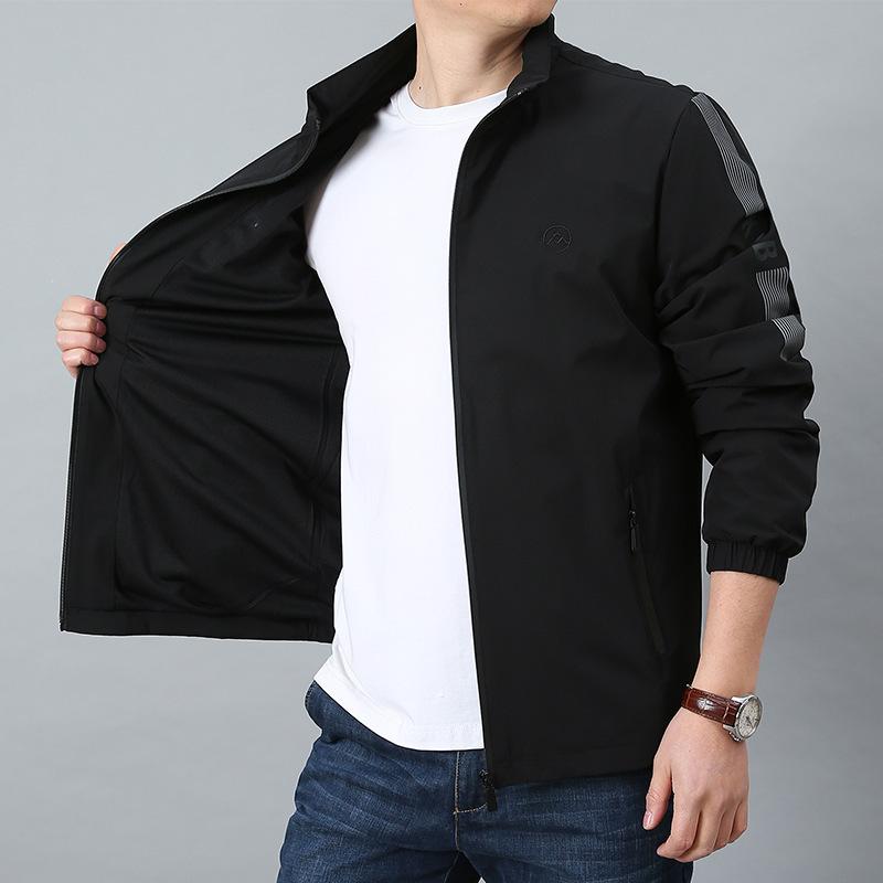

Весна и осень, новая эластичная куртка, мужская повседневная мода, воротник-стойка, уличная четырехсторонняя эластичная куртка, мужская 4XL