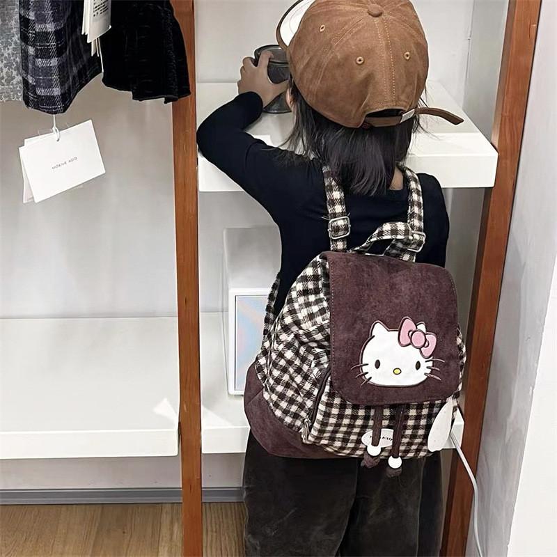 Hello Kitty Kids Backpack For Girls With Embroidered Geometry And Padded Straps