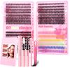Cluster Lashes Kit Custom Logo Vegan False Colorful Cluster Lash Extension Individual Eyelashes Extension
