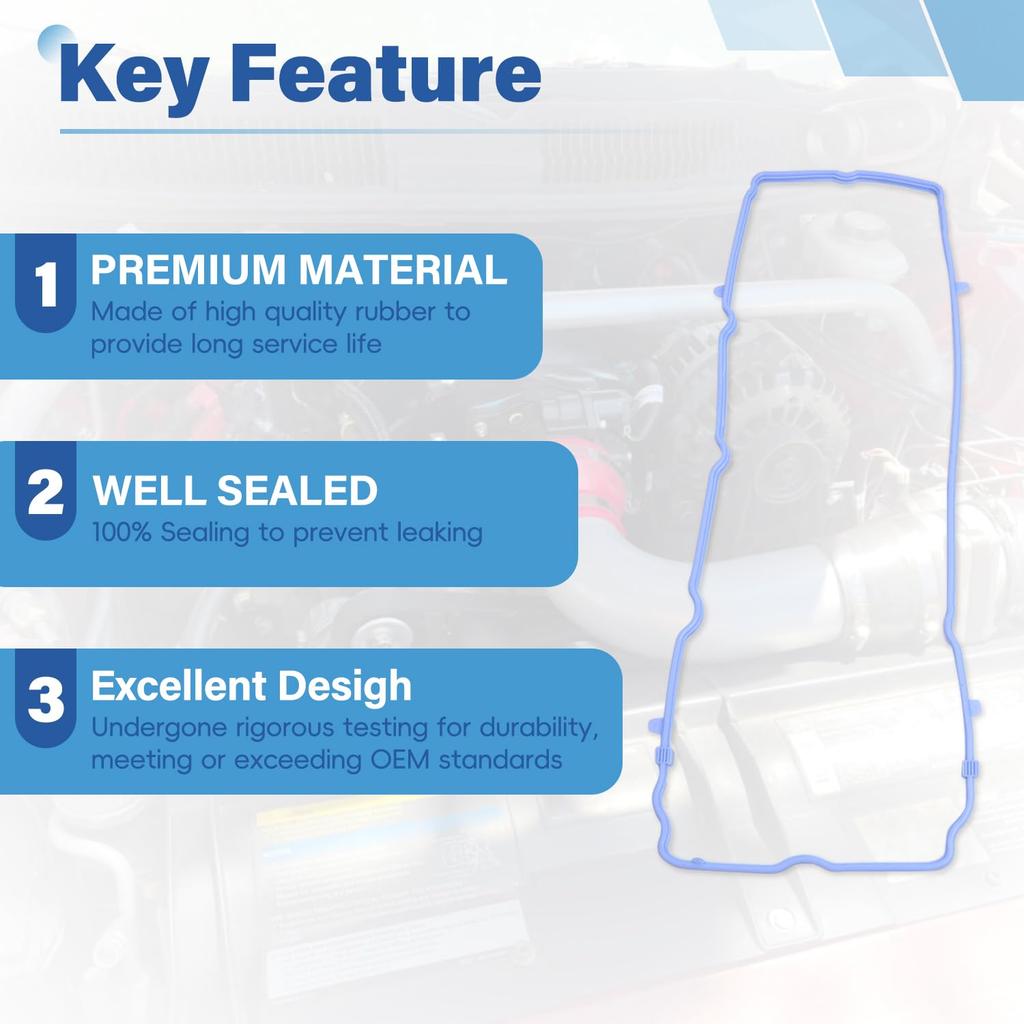 VS50805R Valve Cover Gasket Set, Compatible With Dodge 2011- Avenger Challenger Durango Caravan Journey Ram ProMaster 1500 2500 3500, Grand Cherokee