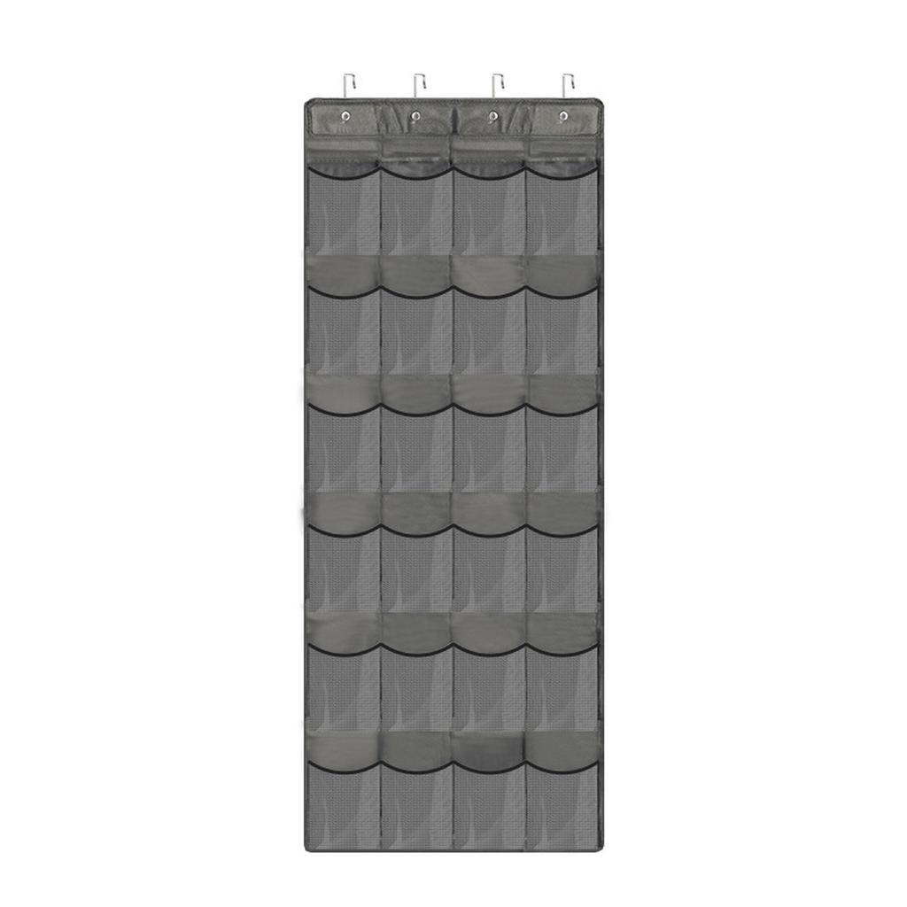 Wall-Mounted 24-Grid Mesh Fabric Storage Rack - Clear Hanging Closet Organizer for Shoes, Sundries, Over-the-Door Use