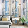 Blue Striped Wood Grain Wallpaper Dormitory Living Room Dining Room Background Stickers Bar Decoration Self-adhesive Wallpaper