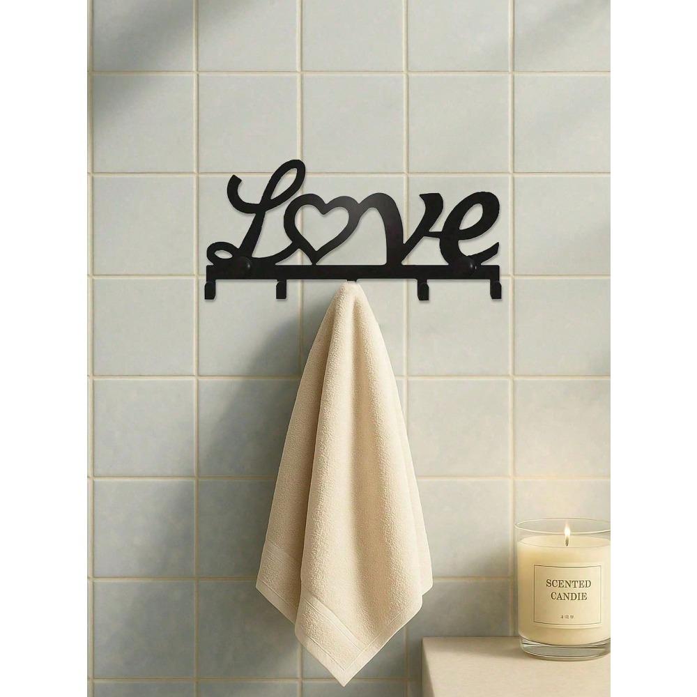 Black Metal Wall Mounted Key Holder Gothic Love Design Entryway Organizer Spooky Halloween Christmas Home Decor Living Room Gothic Gift