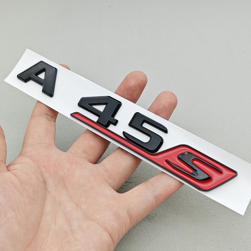 3D ABS Chrome Car Letters Logo A45 A45 S TURBO 4MATIC Stickers Rear Trunk Emblem Badge For Mercedes Benz AMG A45 A45S W177 W176