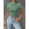 Summer Slim Fit Solid Color Spicy Girl Short Sleeved Hollow Exposed Navel Short Shirt for Women T-Shirts Women’s