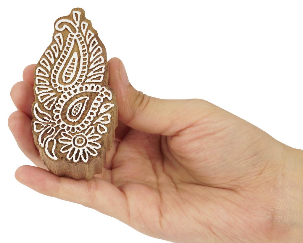 IBA Indianbeautifulart Textile Printing Block Asian Paisley Block Hand Carved Wooden Stamp Wood Block Printing