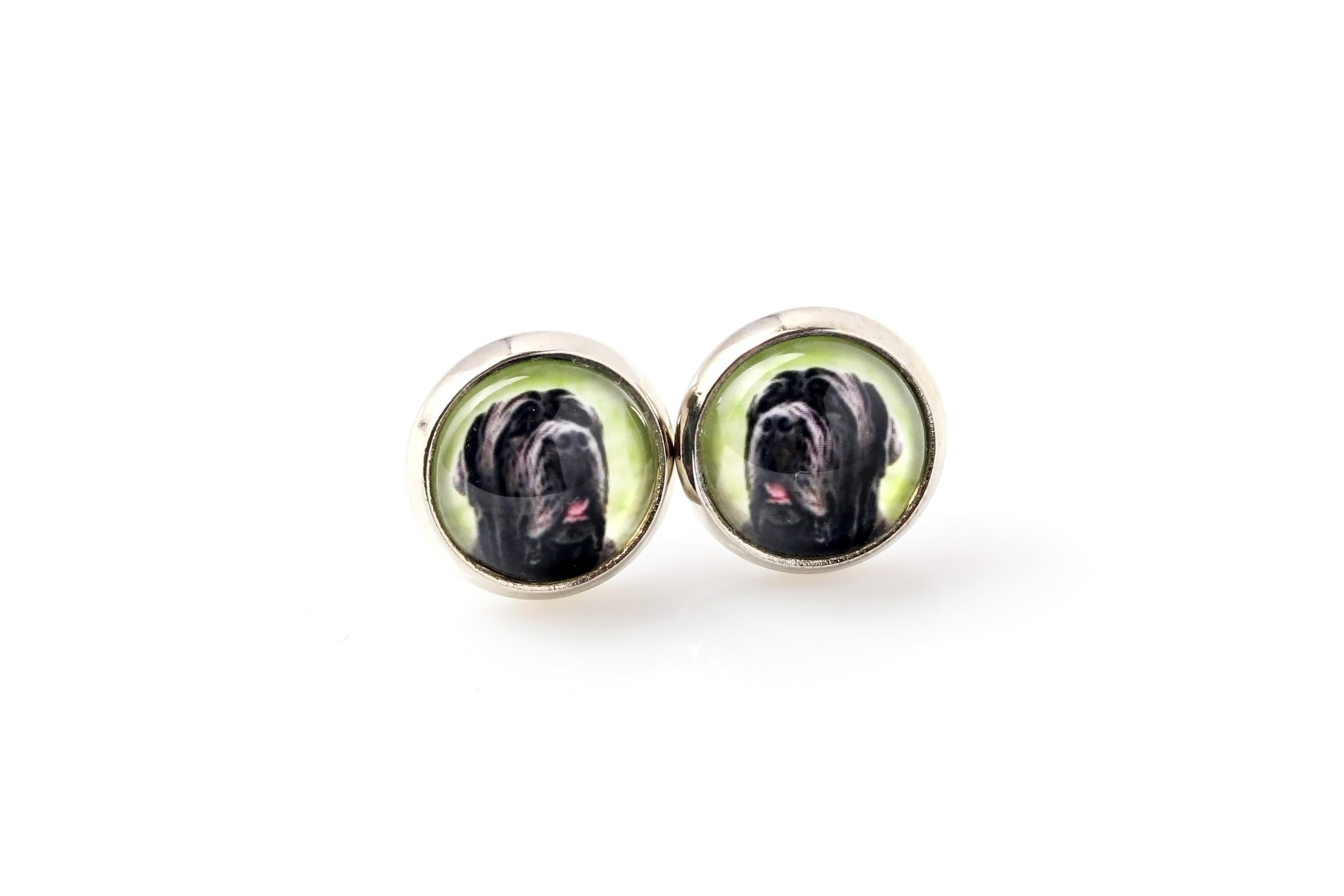 

Neapolitan Mastiff, Mastino Napoletano - earrings your photo handmade, own photo, jewelry from the Art.-Dog brand срібний