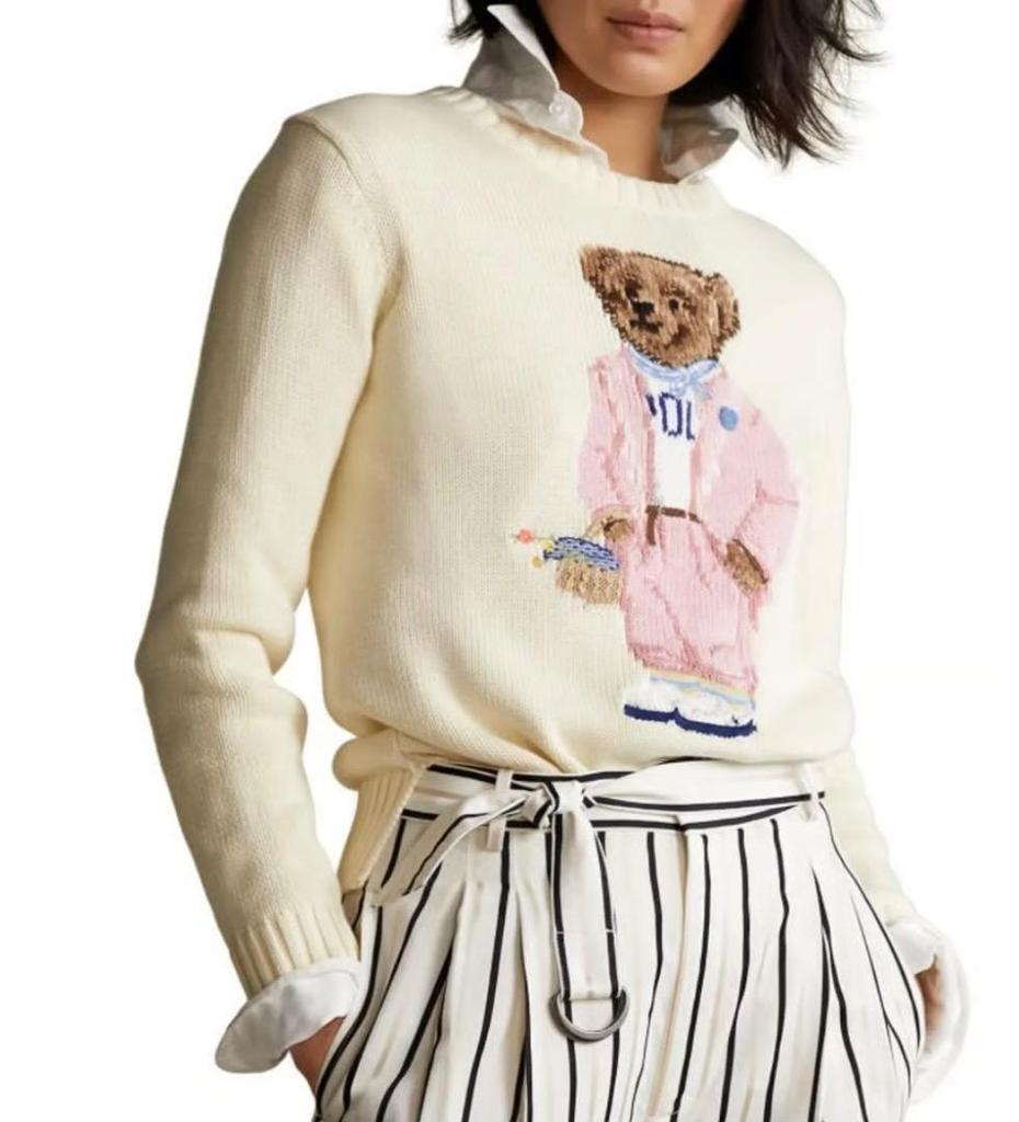 2026 Autumn/Winter Women's Casual Academy Style Bear Sweater