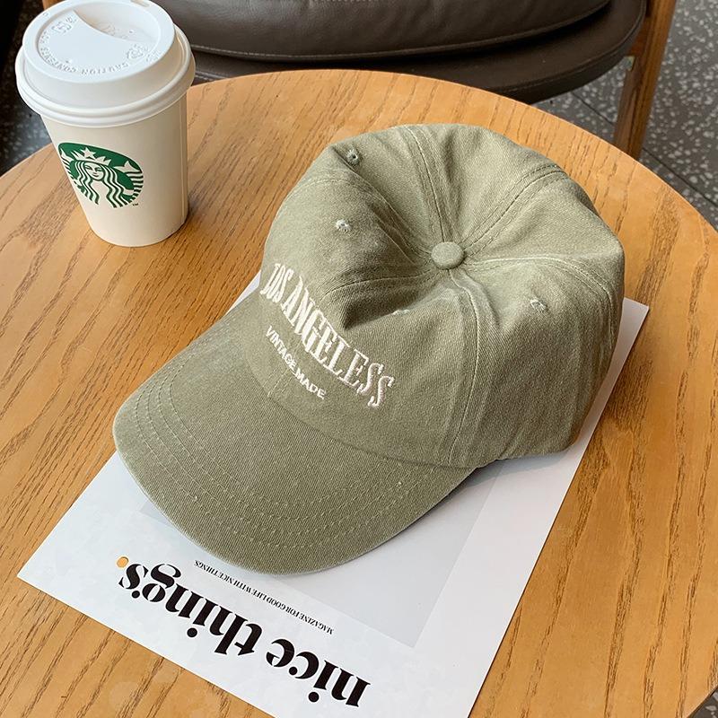 Retro smoke gray baseball cap women's spring and autumn summer hat showing face small cap trendy brand men