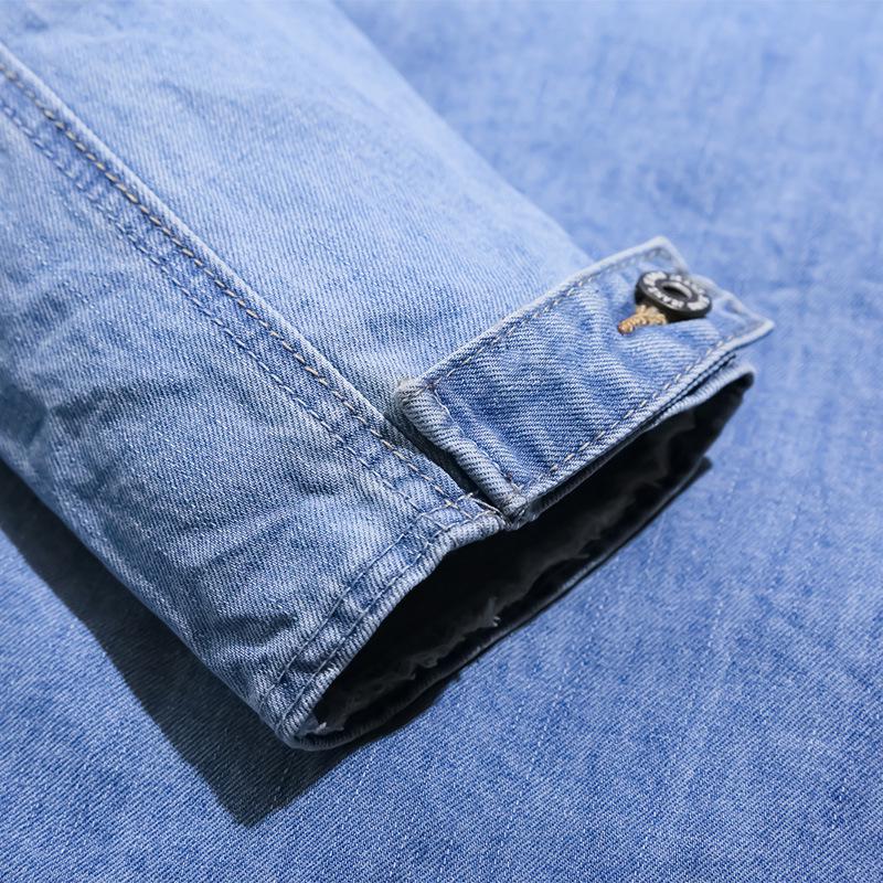 Men's Casual Autumn Japanese Denim Hoodie Jacket