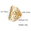 Cazador Hollow Flower of Life Women's Rings Adjustable Stainless Steel Open Rings Wedding Anniversary Jewelry Mother Day Gift