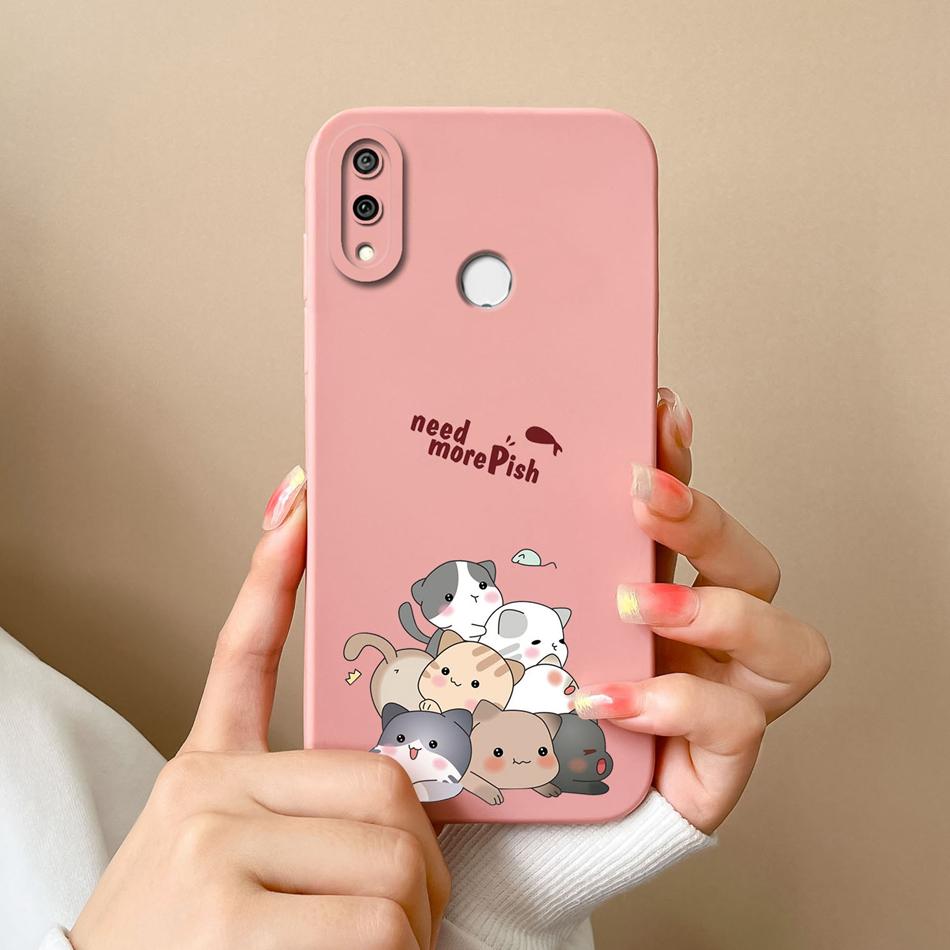 

For Huawei Y9 Prime 2019 Phone Case Full Protection Cover For Huawei Y9S Y9A Cute Cartoon Liquid Silicone Anti Drop Bumper Coque Huawei Y9 (2019)
