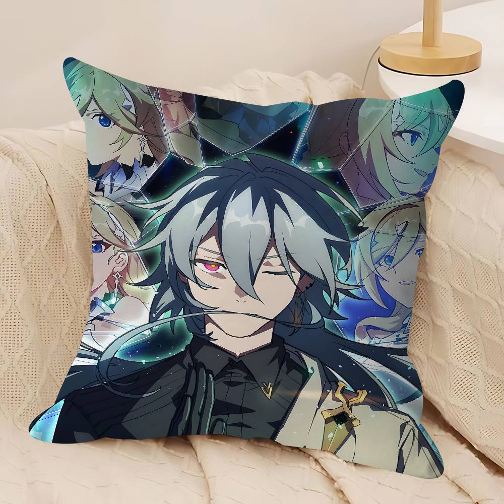 H-HONKAI IMPACTs Office Cushion Pillowcase Car Cushion Cover45X45CM Lumbar Pillowcase Sofa Pillowcover