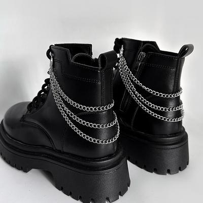 Multilayer Versatile Pearl Stainless Steel Chains Martin Boots Canvas Removable Shoes Chain Decoration Shoes Accessories Jewelry