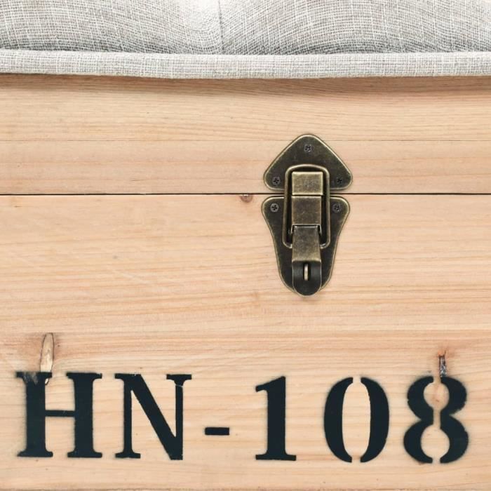 VidaXL Banc de rangement 110 cm Bois de sapin massif