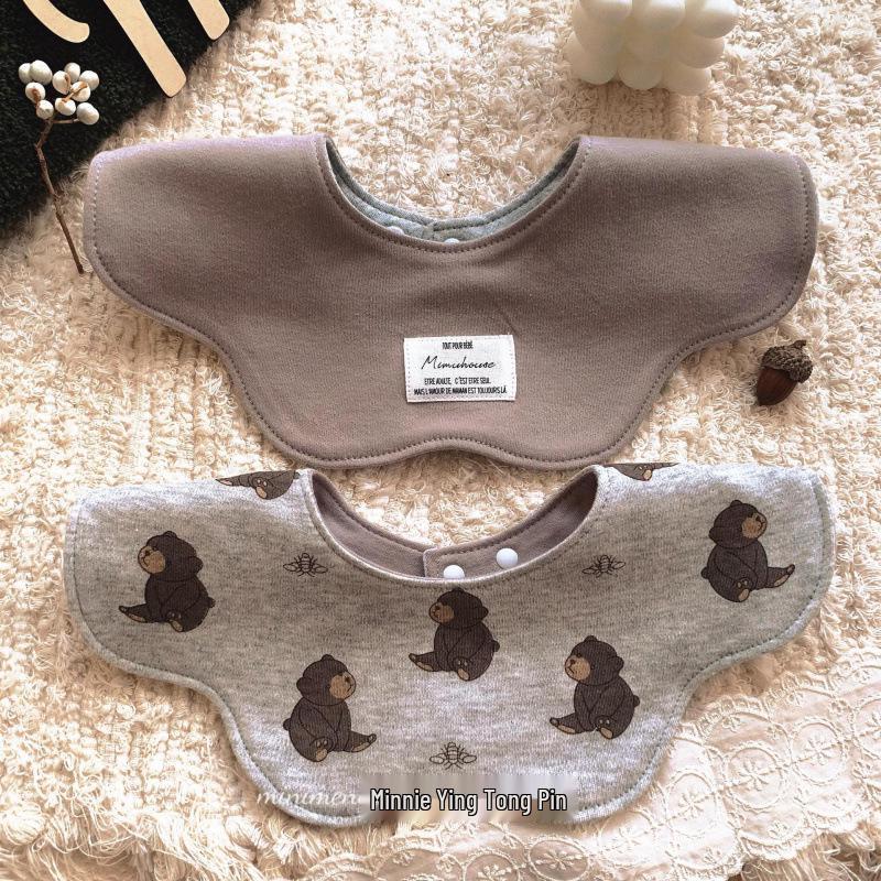 Korean Petal Baby Bib: Reversible, Anti-Vomit, All-Season Neck Scarf