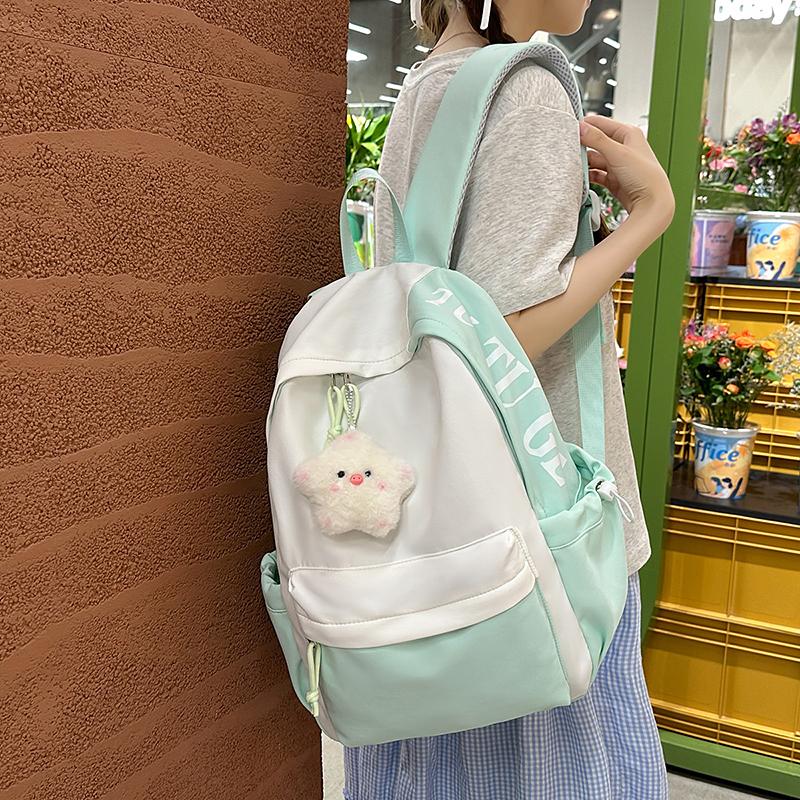 Letter Printed Backpack Women's Lightweight Schoolbag for Primary School Students Large Capacity Campus Backpack