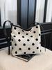 2026 Casual Polka Dot Canvas Bag: Lightweight, Versatile, Large Capacity, Crossbody/Shoulder/Handheld Use