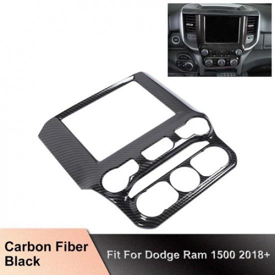 Carbon Fiber Center Console Gps Navigation Panel Trim Cover For Dodge Ram 2018+