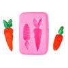 3D Wortel Konijn Siliconen Vorm Voedselkwaliteit Chocoladevorm voor Fondant Taartdecoratie & Hars Kunst Oven Vaatwasserbestendig Gemakkelijk Los te Laten Snoepvorm
